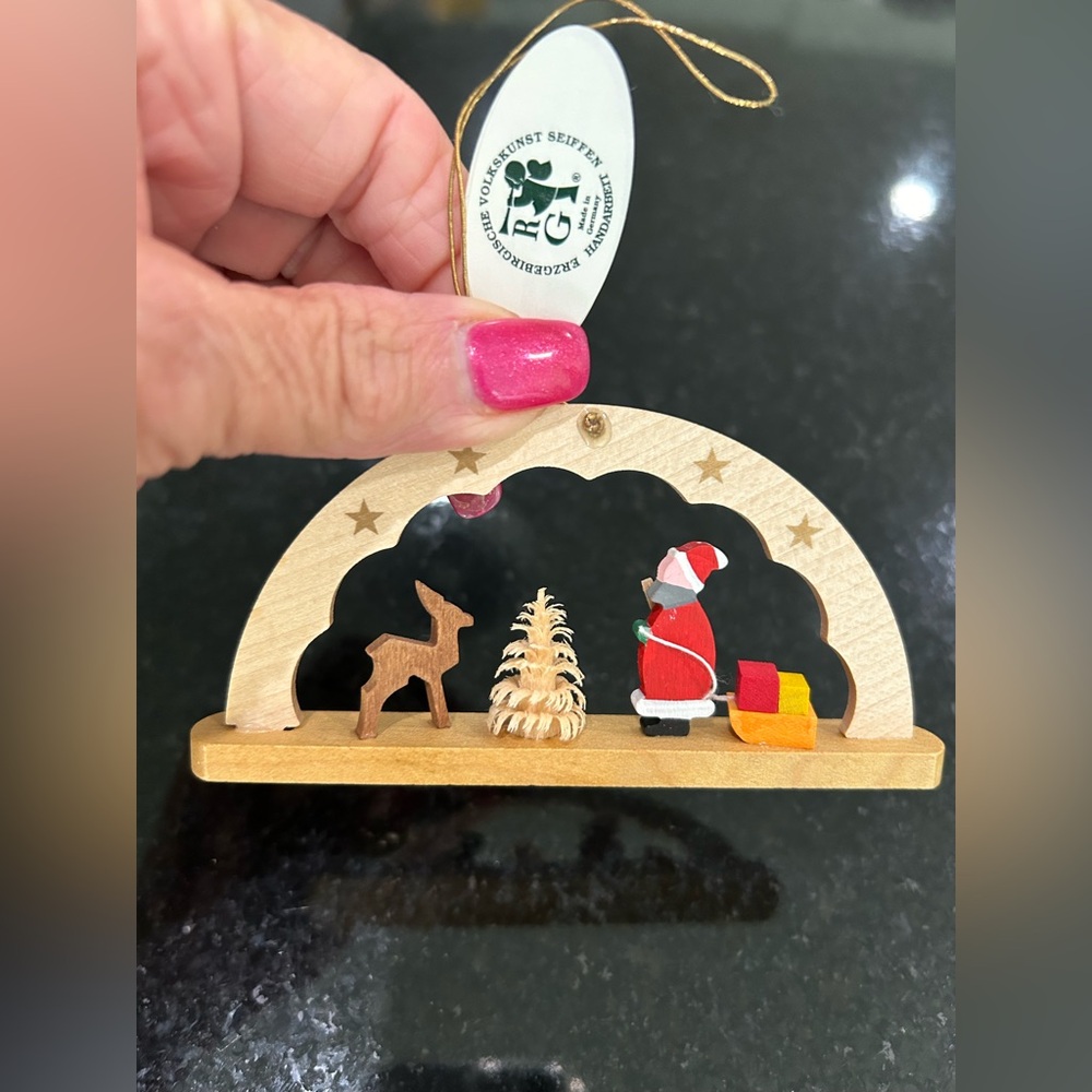 German Arch Xmas Santa Ornament